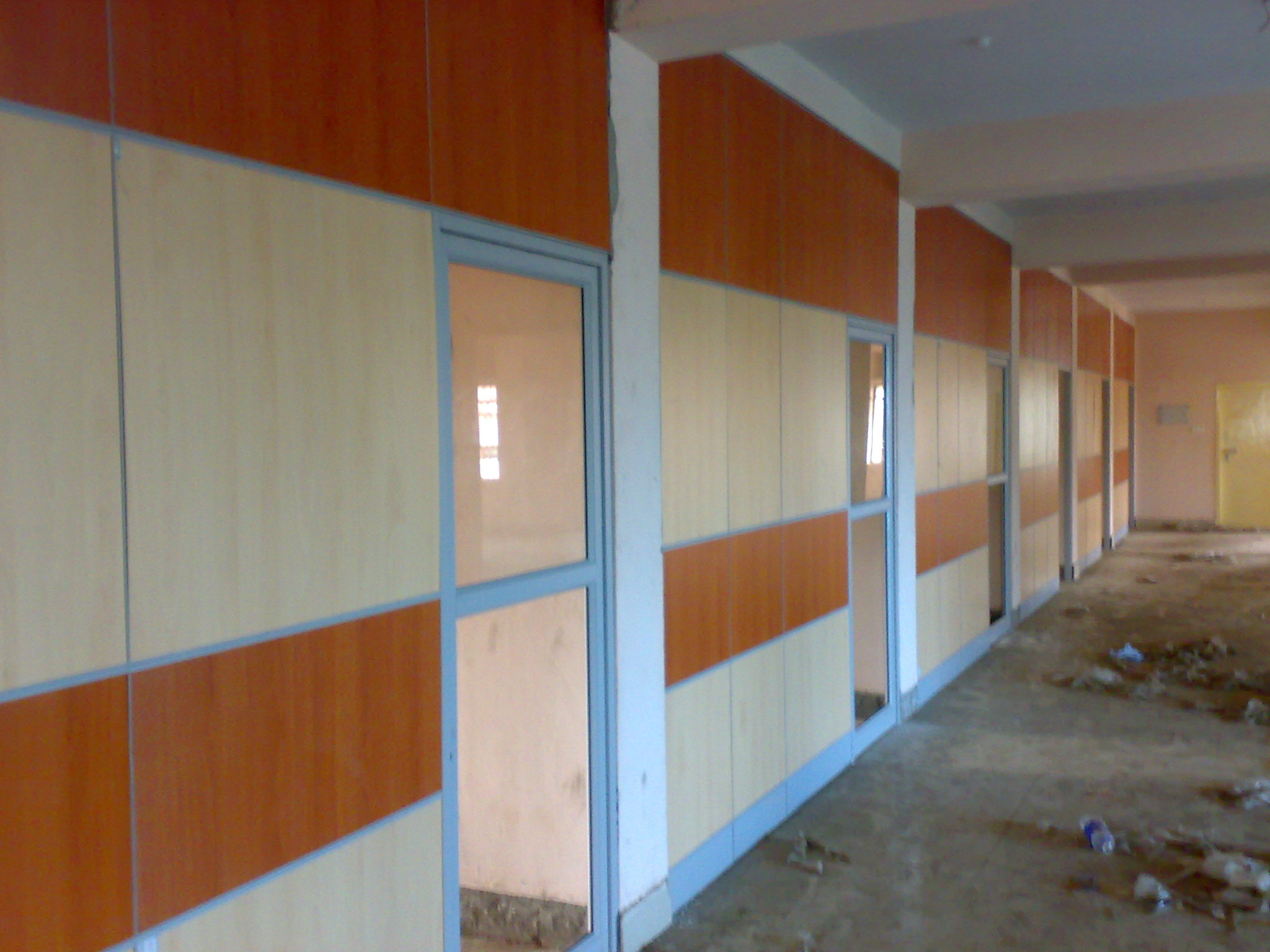 Laminate Partition with Glass Doors